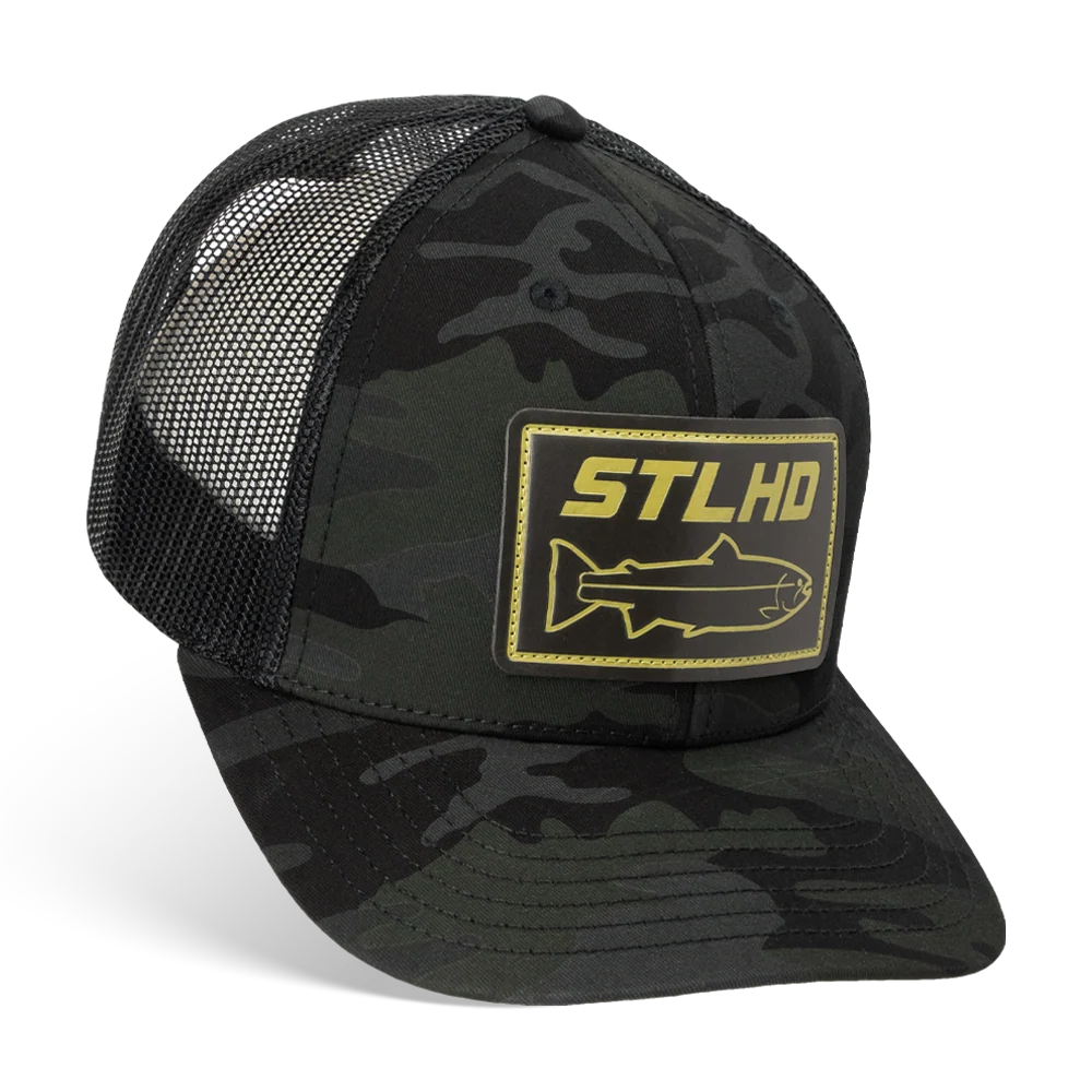 STLHD Black Ops Multicam Snapback Trucker Hat, front view