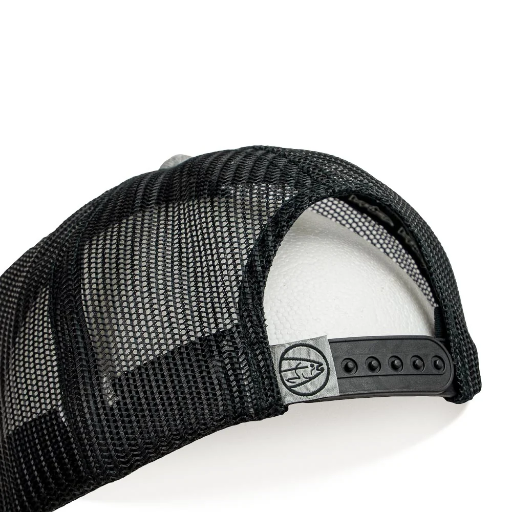 STLHD Chrome Edition Heather Grey/Black Trucker Snapback Hat, side view