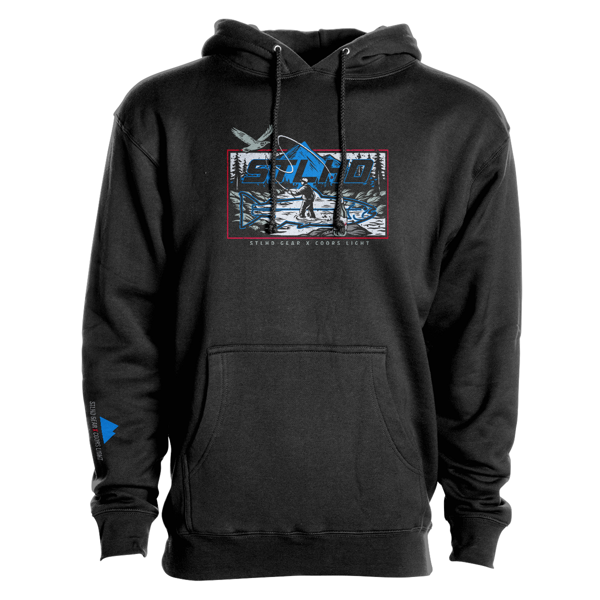 STLHD Men’s X Coors Light Frosty Premium Hoodie, front view