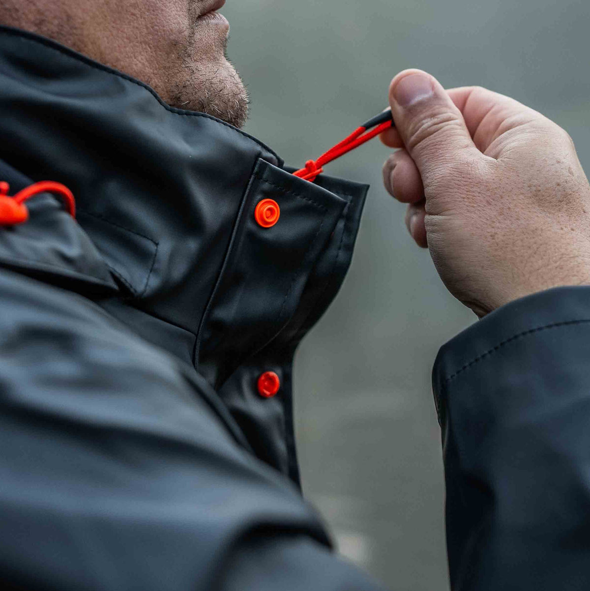 STLHD X Helly Hansen Gale Rain Jacket, detail view