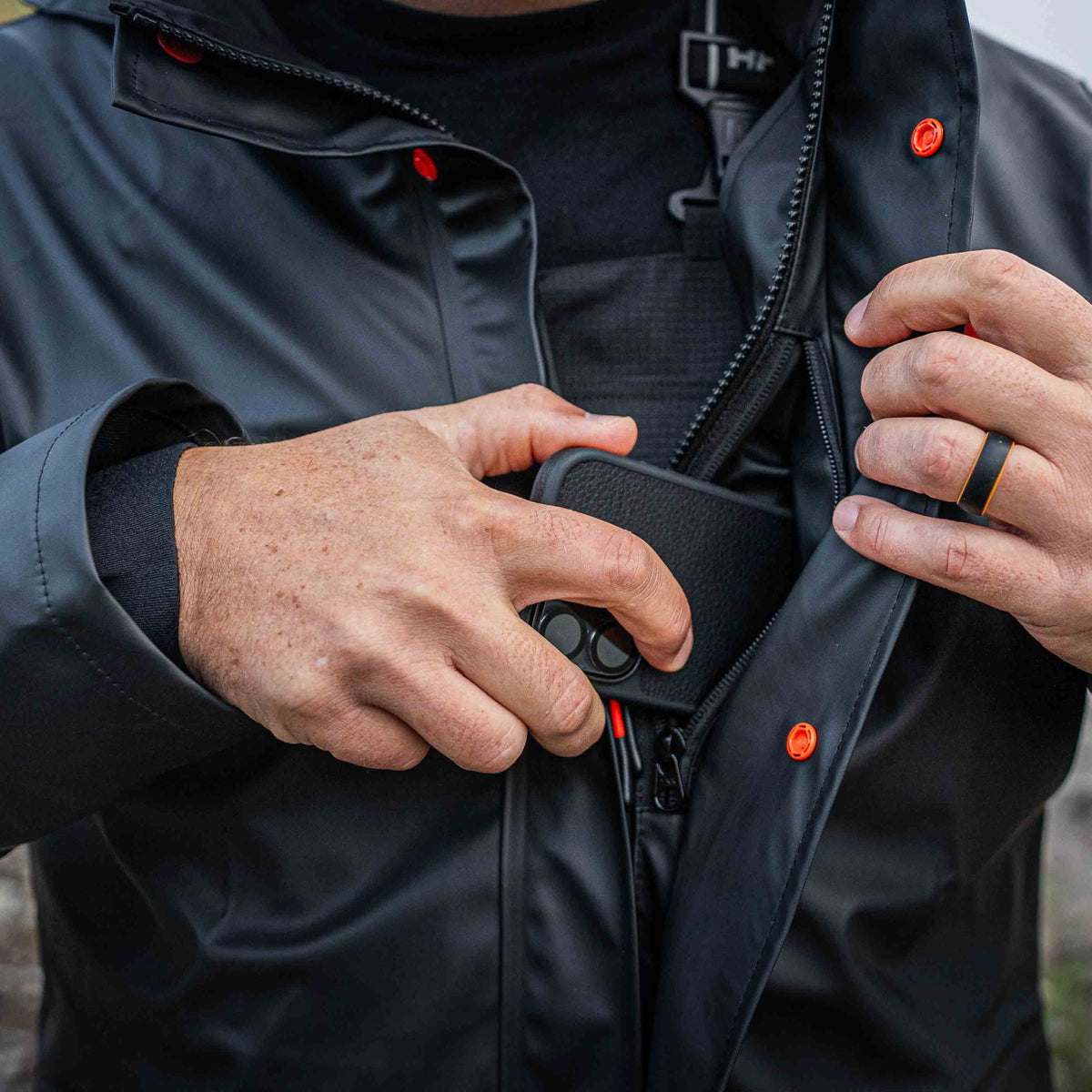 STLHD X Helly Hansen Gale Rain Jacket, lifestyle view