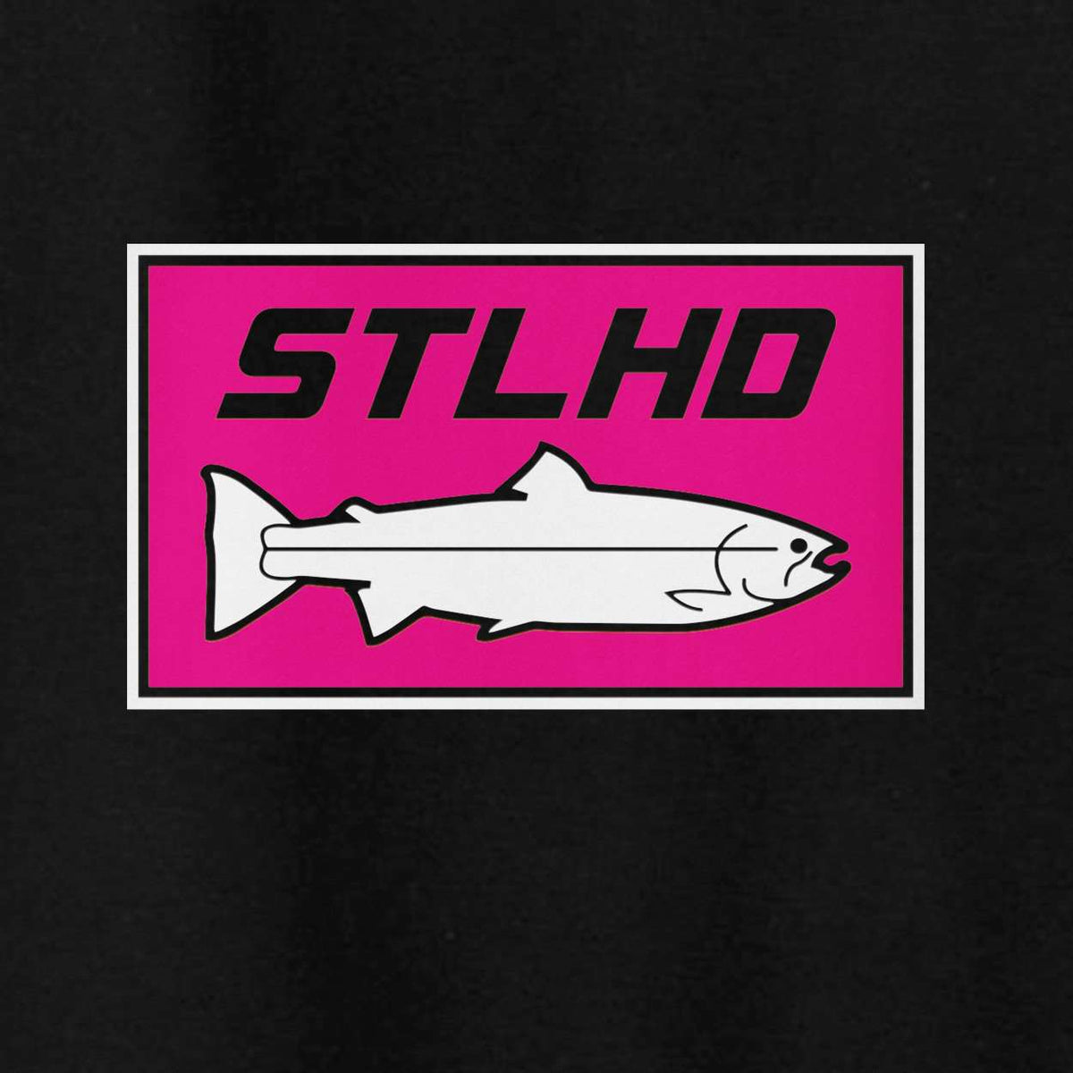 STLHD Men's Neon Pink Black Standard Hoodie, back view