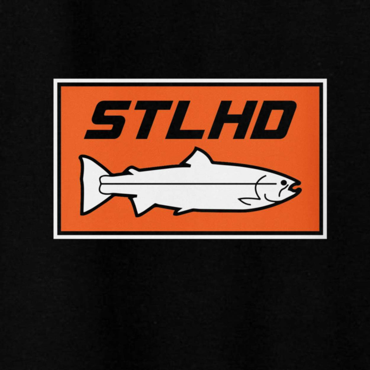 STLHD Men's Standard Logo Black Standard Hoodie, back view