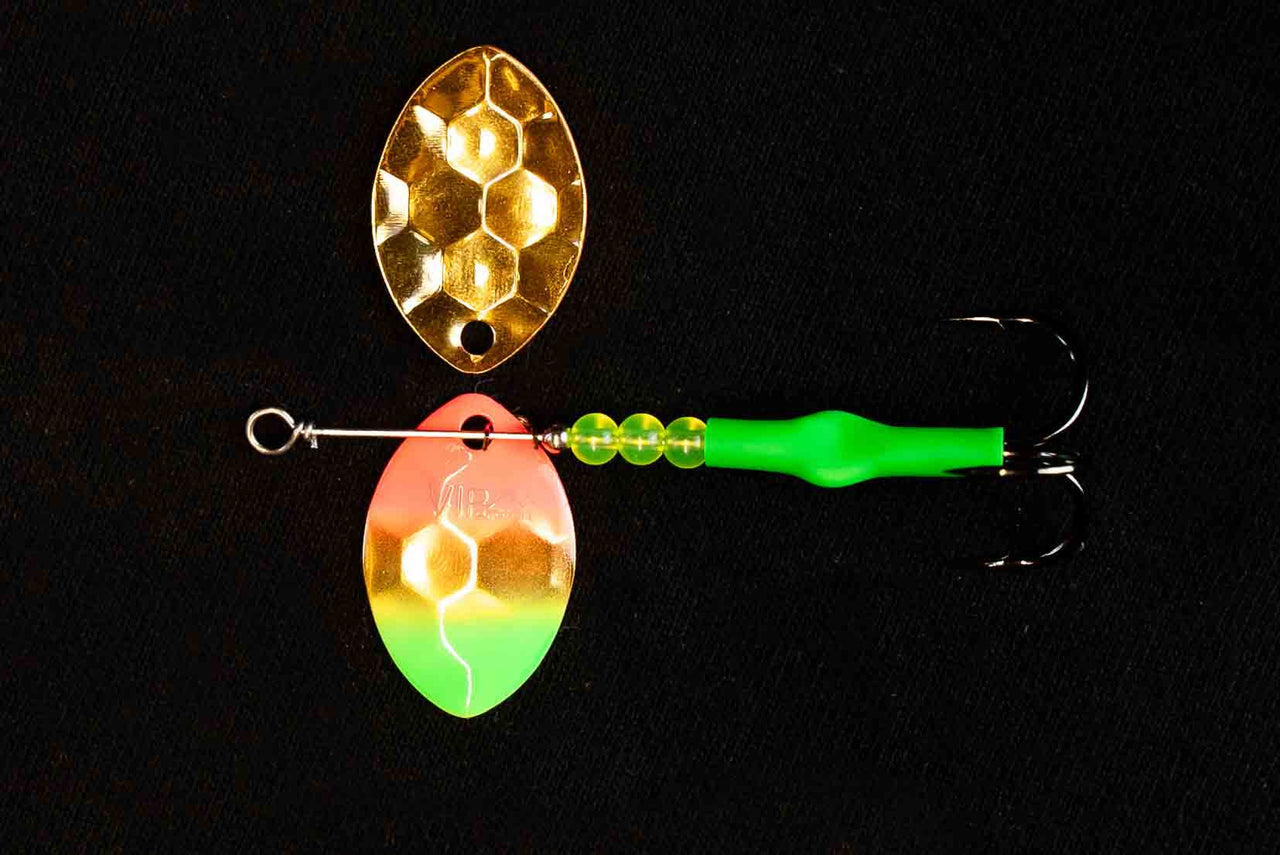#3.5 CA "Gold Mex Flag" Salmon Spinner (Single Spinner) - STLHD GEAR 
