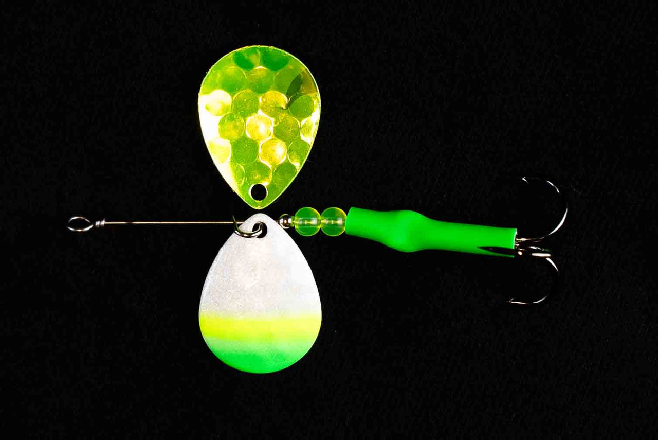 3.5 Colorado "Lime Sickle" Salmon Spinner (Single Spinner) - STLHD GEAR 