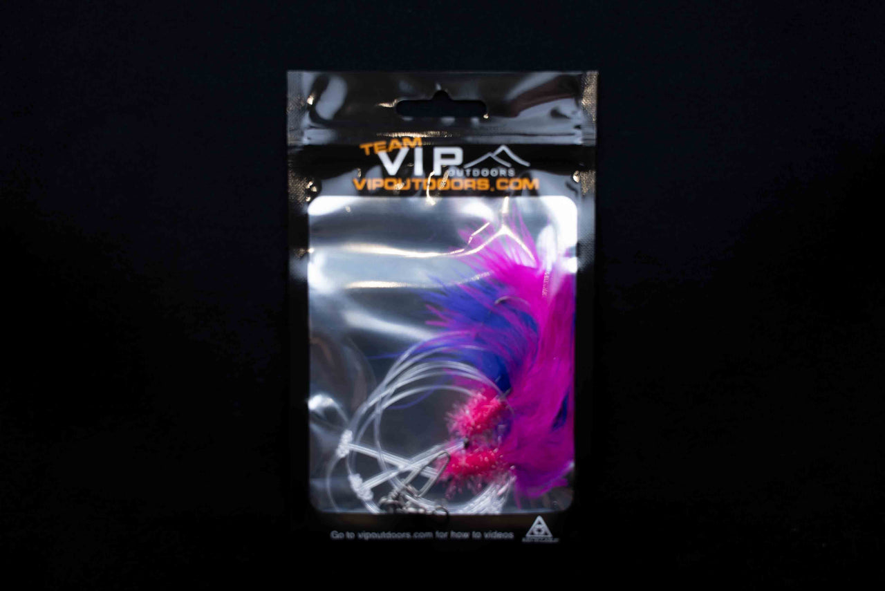 VIP Double Hook Shrimp Flies "Pink/Purple" (60lb) - STLHD GEAR 
