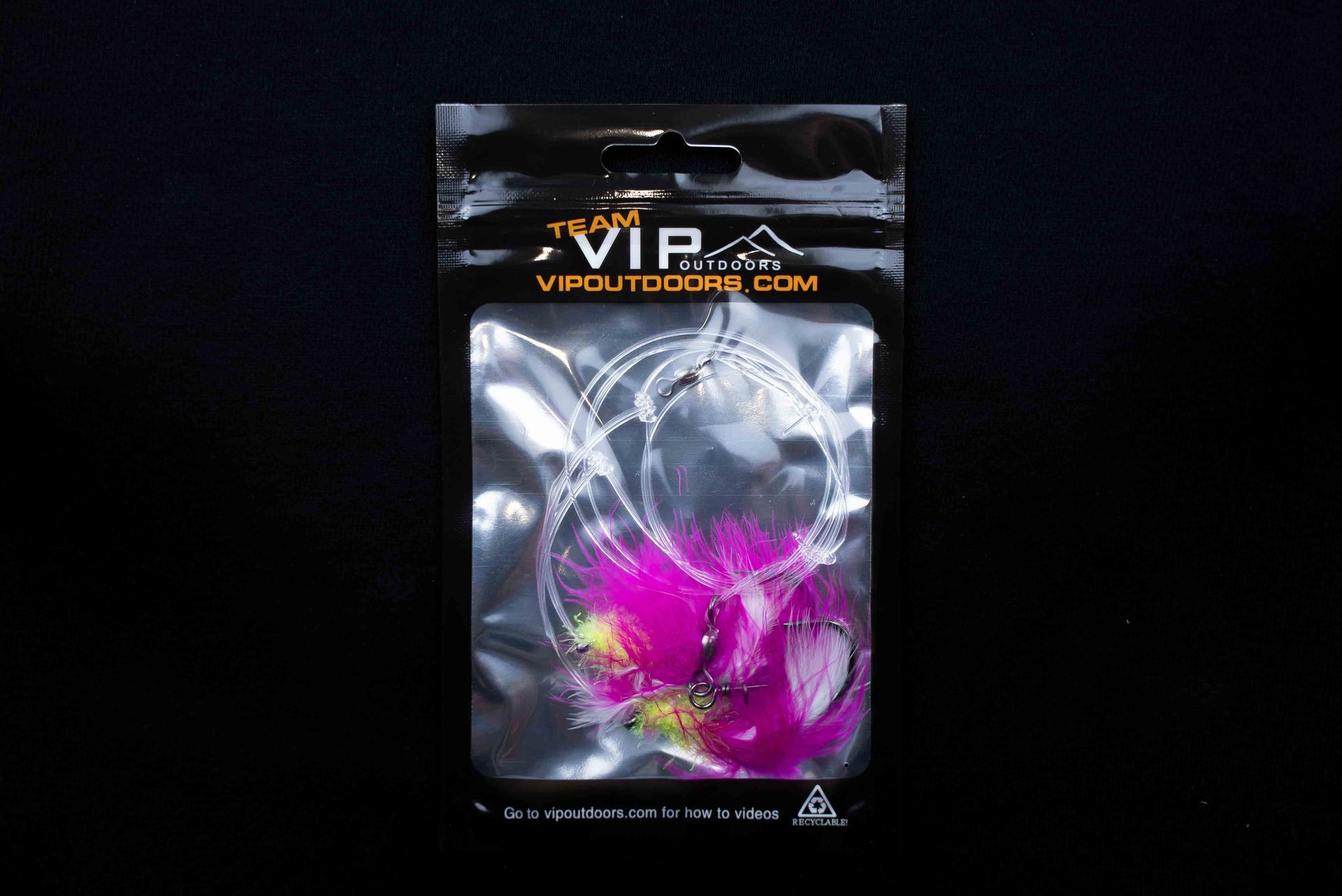 VIP Double Hook Shrimp Flies "Yellow Collar w/ Pink/White" (60lb) - STLHD GEAR 