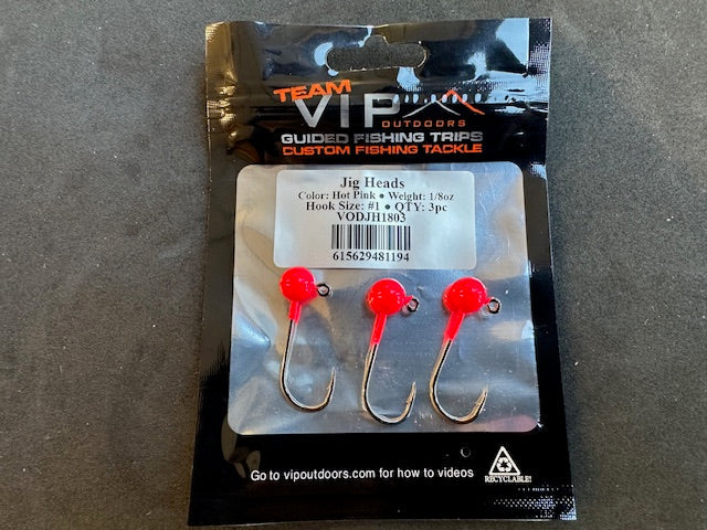 1/8 oz BLAZE ORANGE Jig Head. #1, 2x Strong Hook (3PK) - STLHD GEAR 