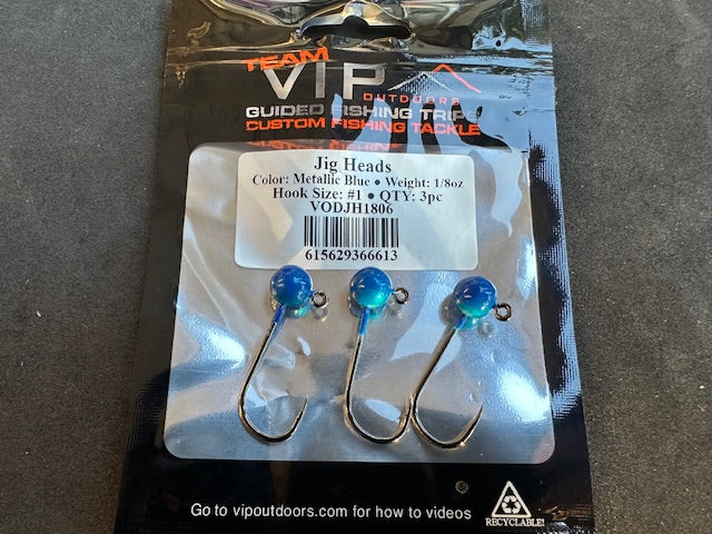 1/8 oz BLUE Jig Head. #1, 2x Strong Hook (3PK) - STLHD GEAR 