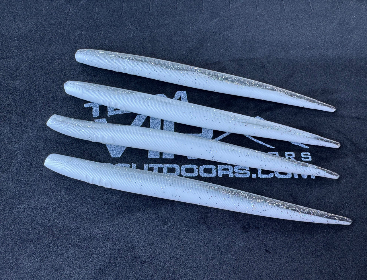 6"  White/Silver Eel  (Single Bait) - STLHD GEAR 