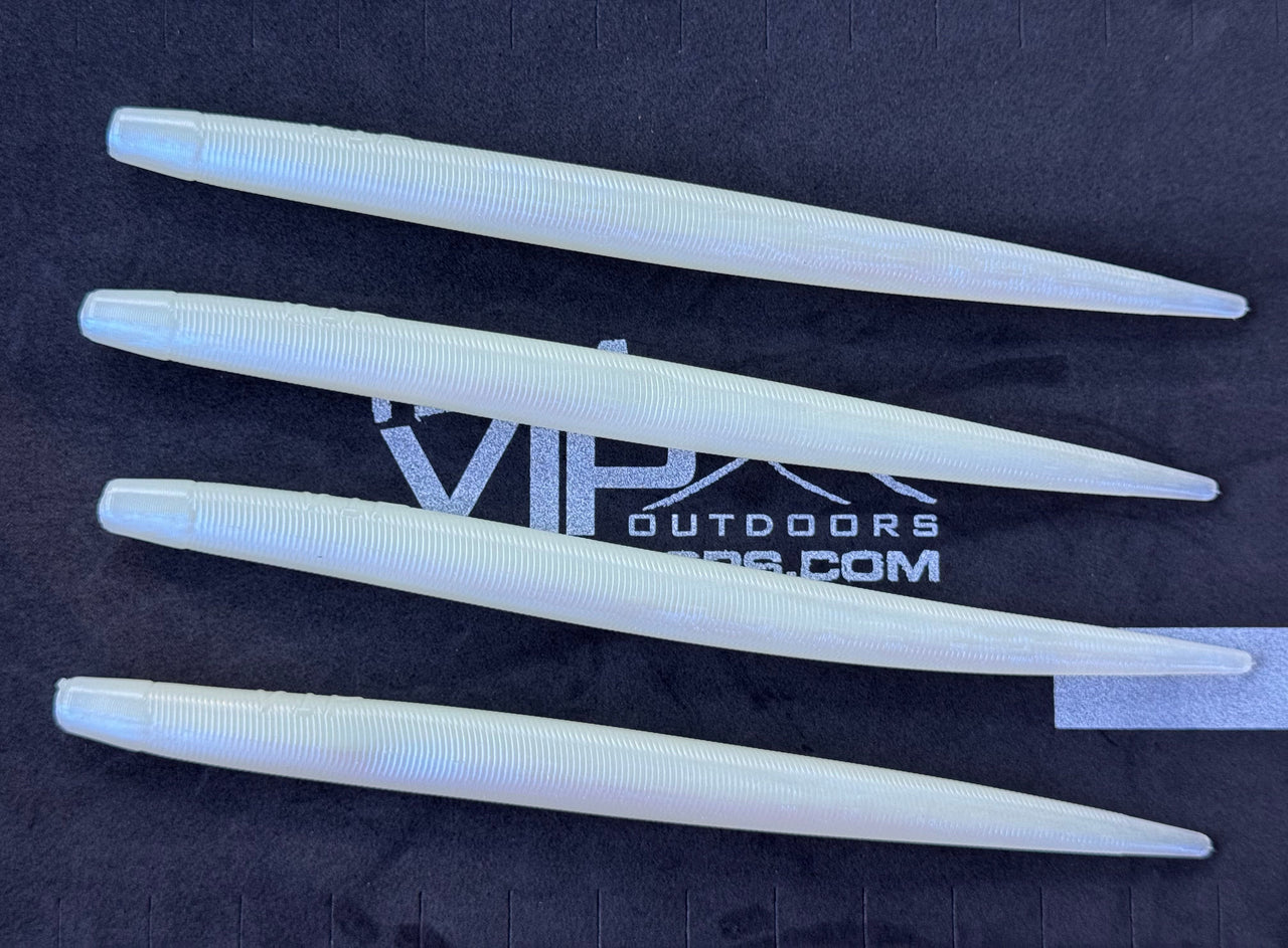 9" Glow/Pearl  Eel - Single Bait - STLHD GEAR 