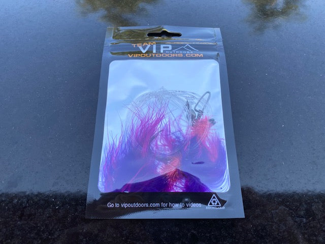 VIP Double Hook Shrimp Flies "Pink/Purple" (60lb) - STLHD GEAR 