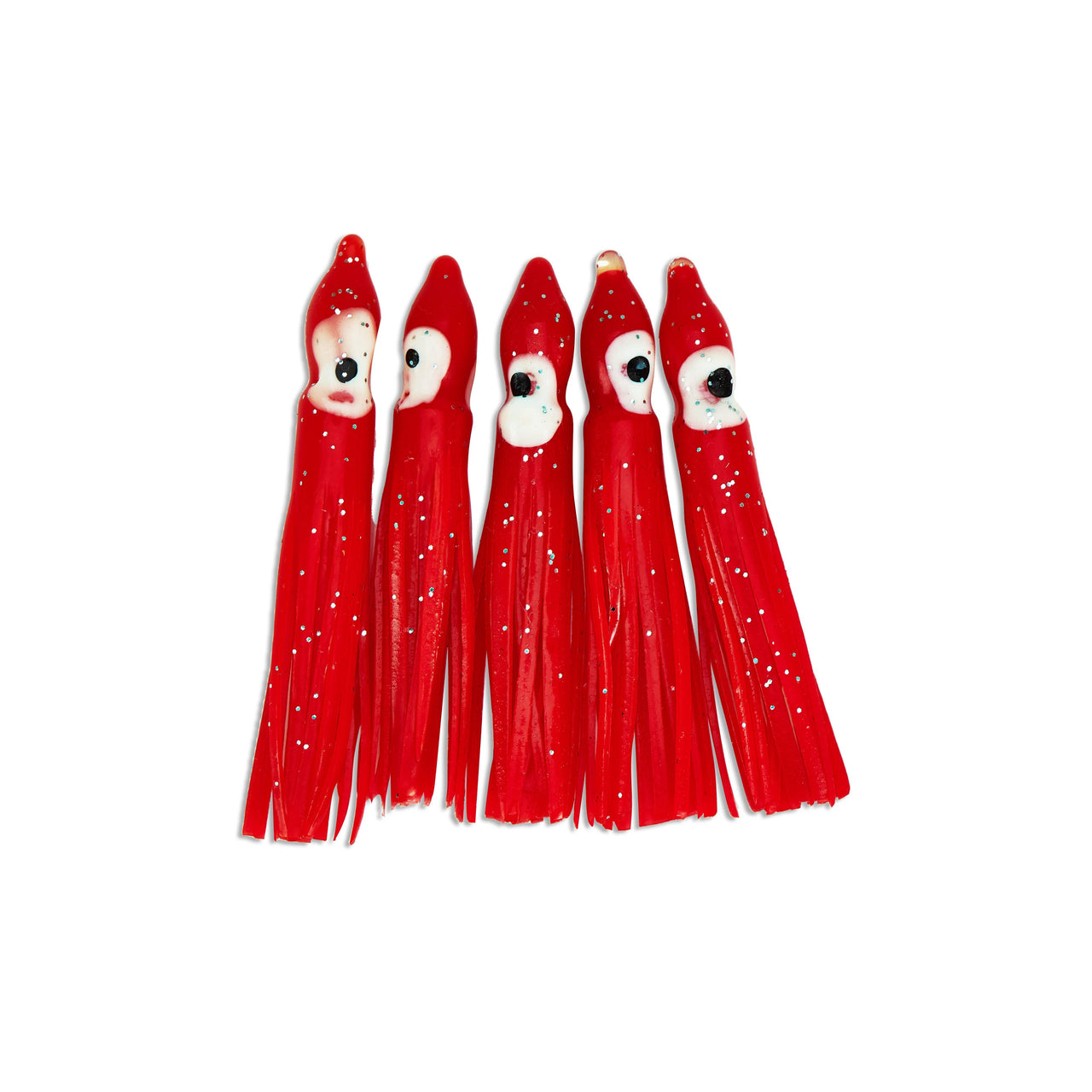 "Flame Sparkle" Hoochie Squid Skirts (5x PACK) 3.5"