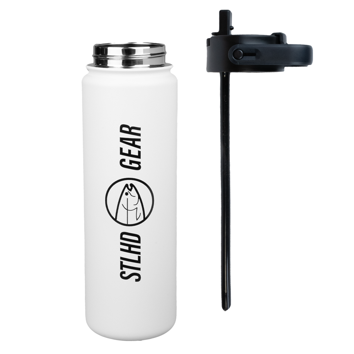 STLHD 24oz Trek Vacuum Sealed Water Bottle, back view