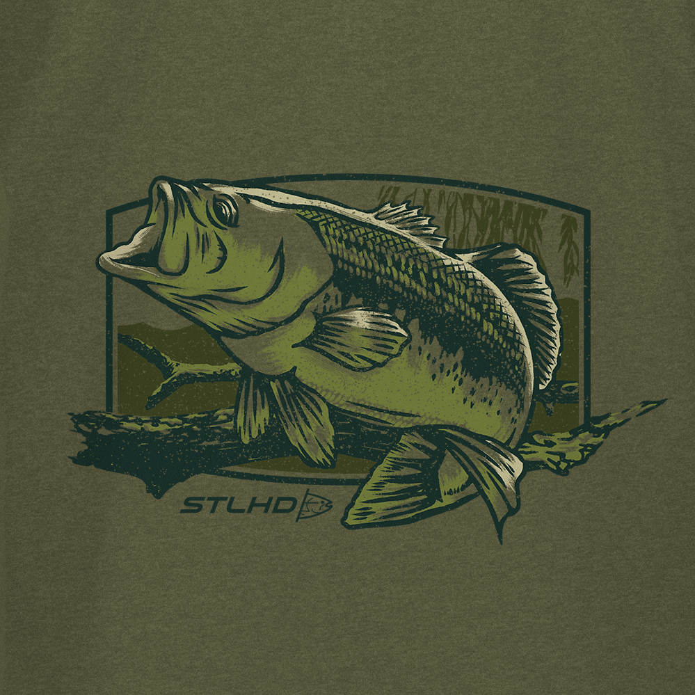 STLHD Big Bass Tee, back view