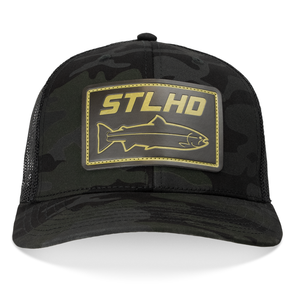 STLHD Black Ops Multicam Snapback Trucker Hat, back view