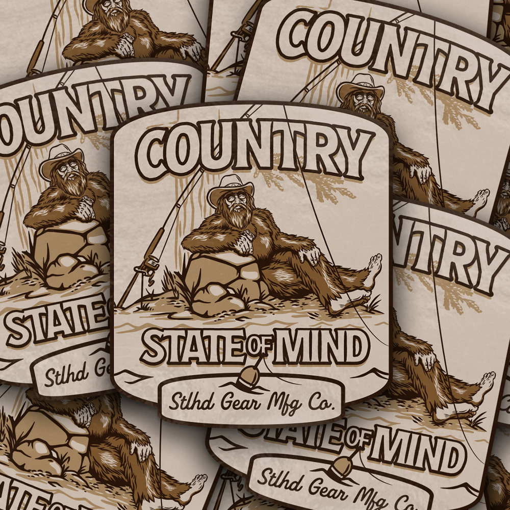 STLHD Country State of Mind Sticker, back view