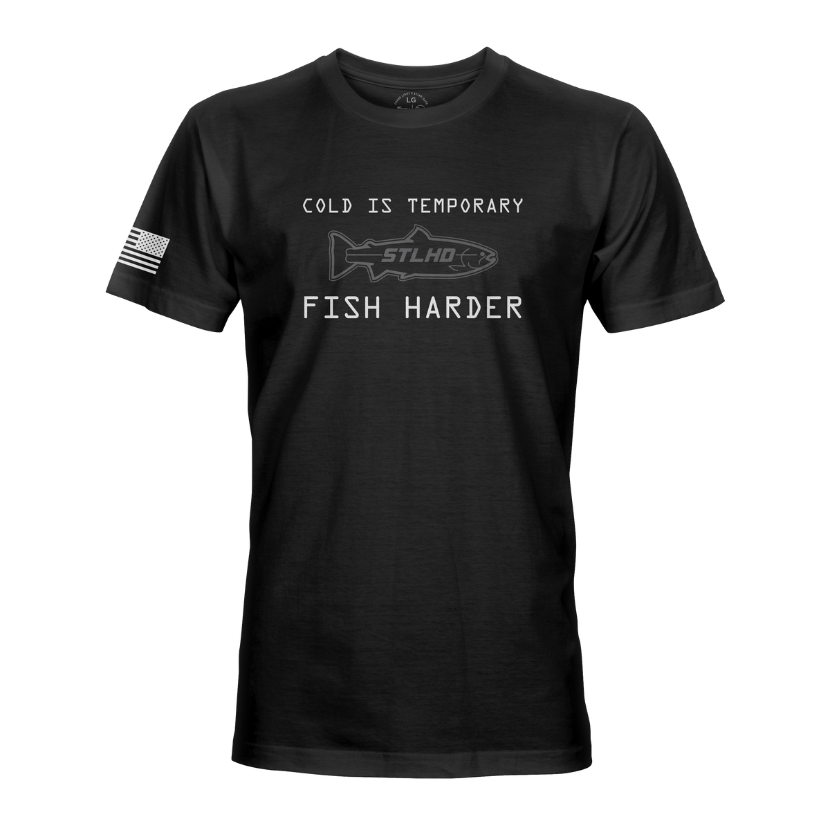 STLHD Fish Harder T-shirt, front view