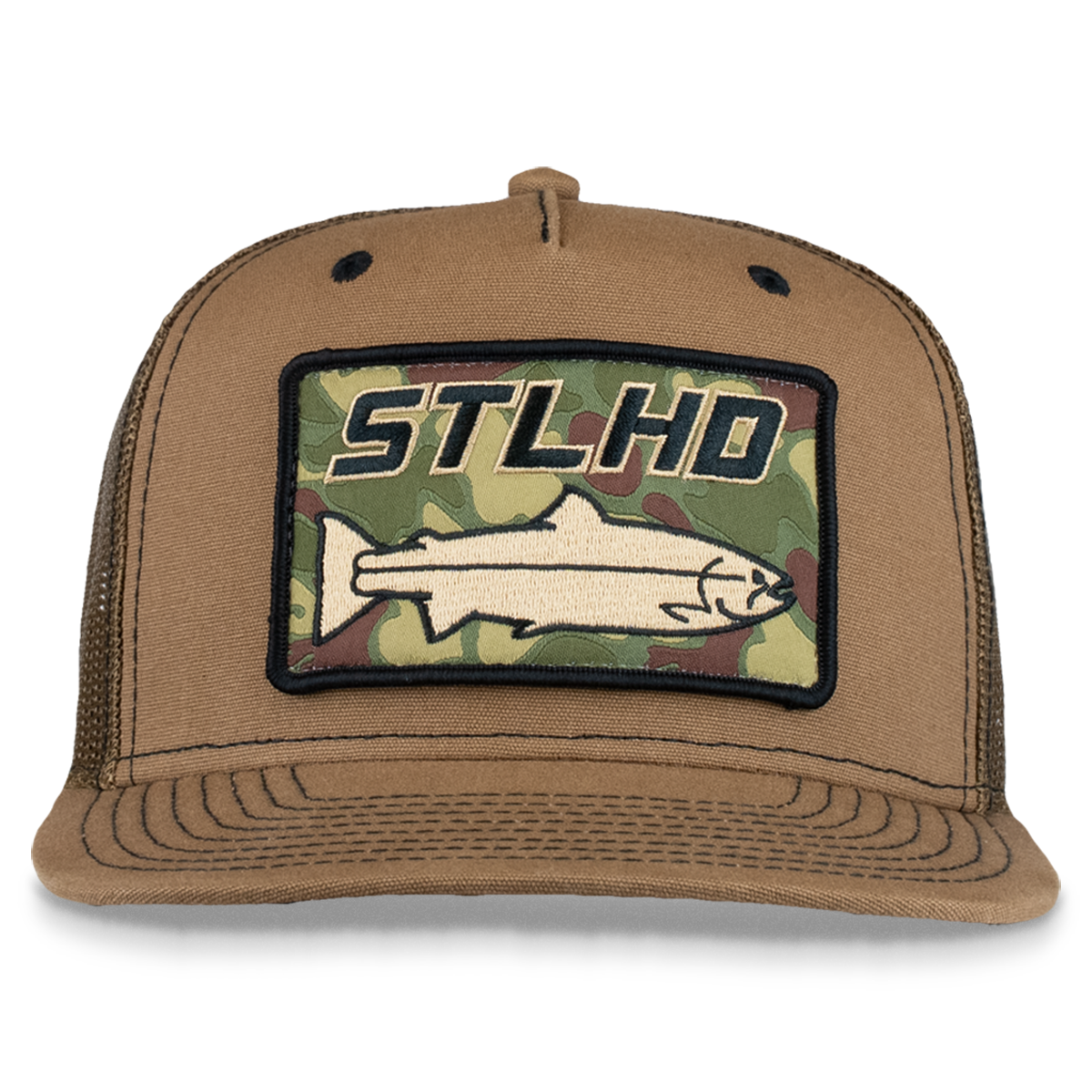 STLHD Hunt Club 5 Panel Trucker, back view