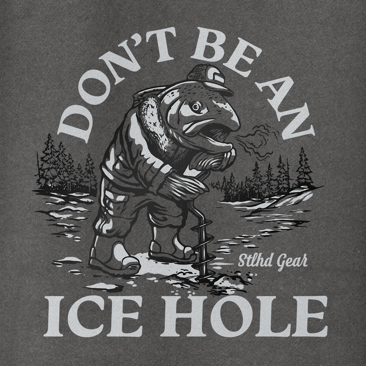 STLHD Ice Hole Premium Hoodie, side view