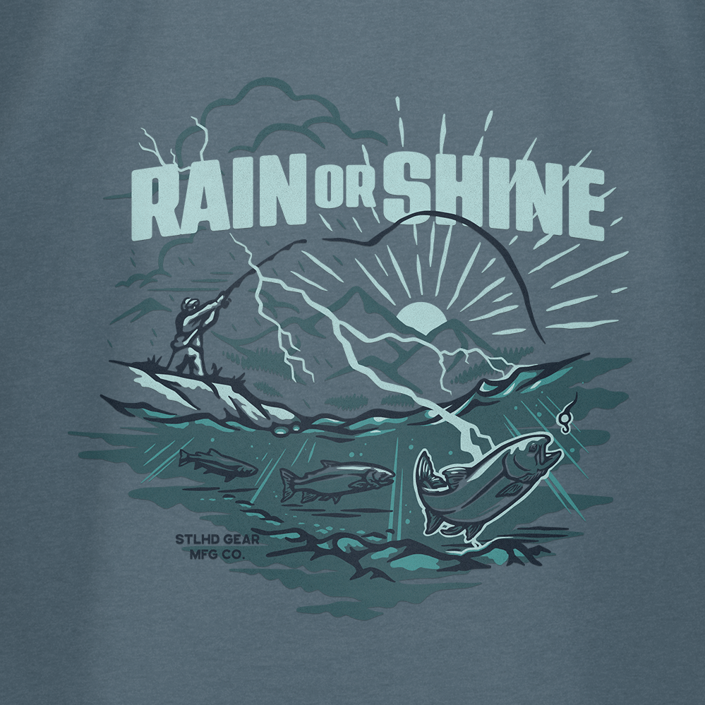 STLHD Men’s Rain or Shine T-Shirt, back view
