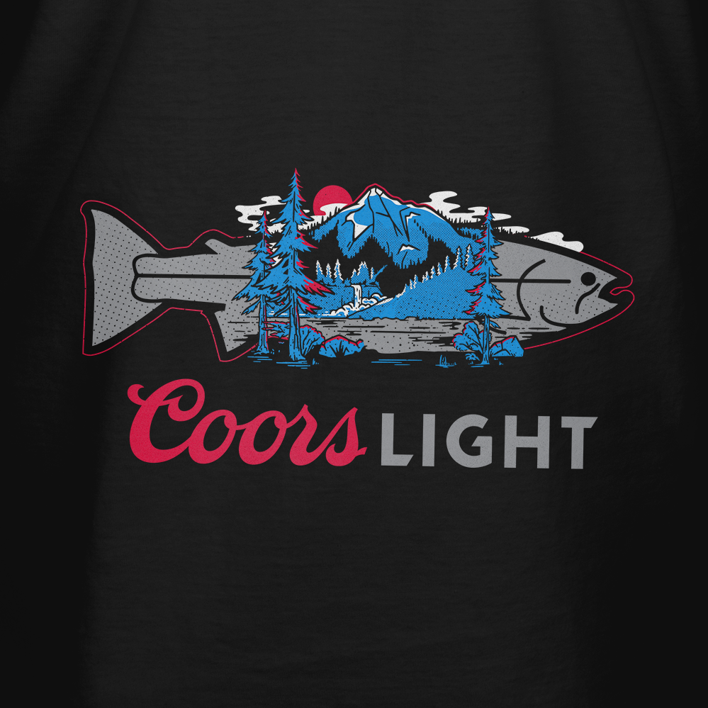 STLHD Men’s X Coors Light Blue Mountains Tee, detail view