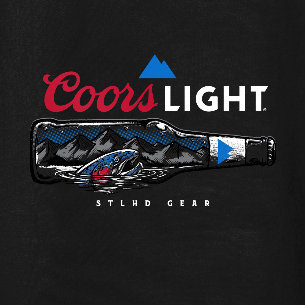 STLHD Men’s X Coors Light Bottlescape Premium Hoodie, back view