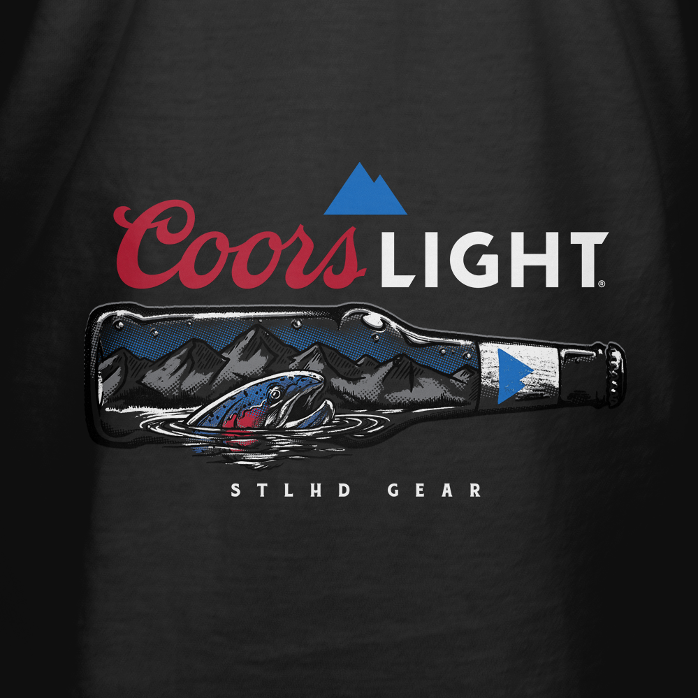 STLHD Men’s X Coors Light Bottlescape Tee, back view