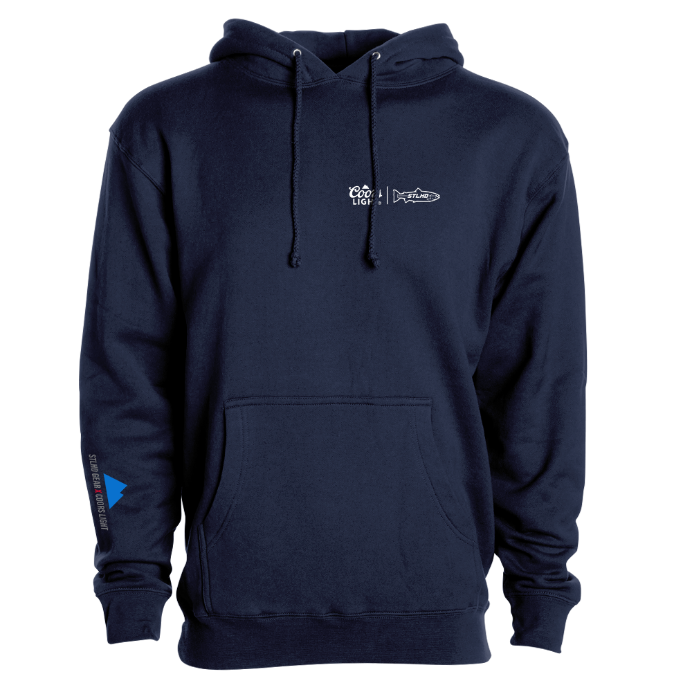 STLHD Men’s X Coors Light Streamside Premium Hoodie, back view