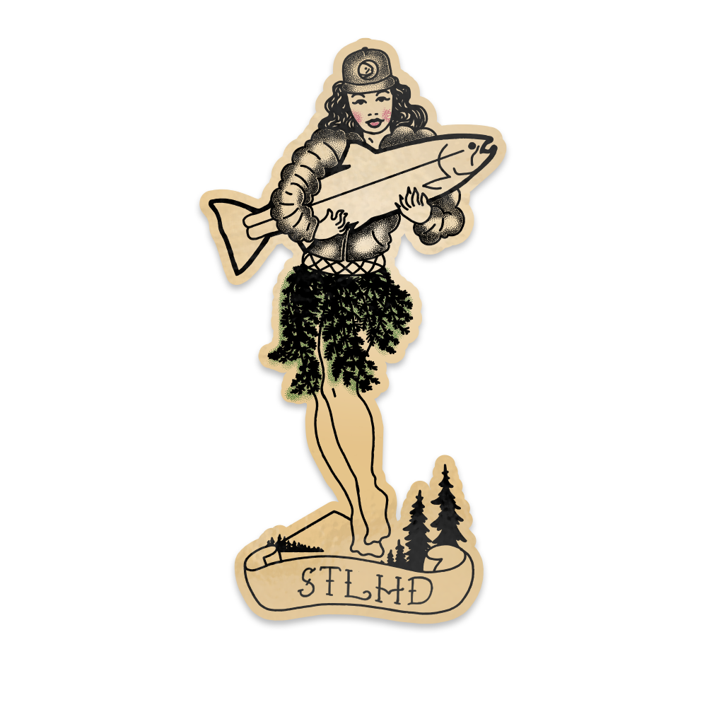 STLHD Mountain Hula Sticker, front view