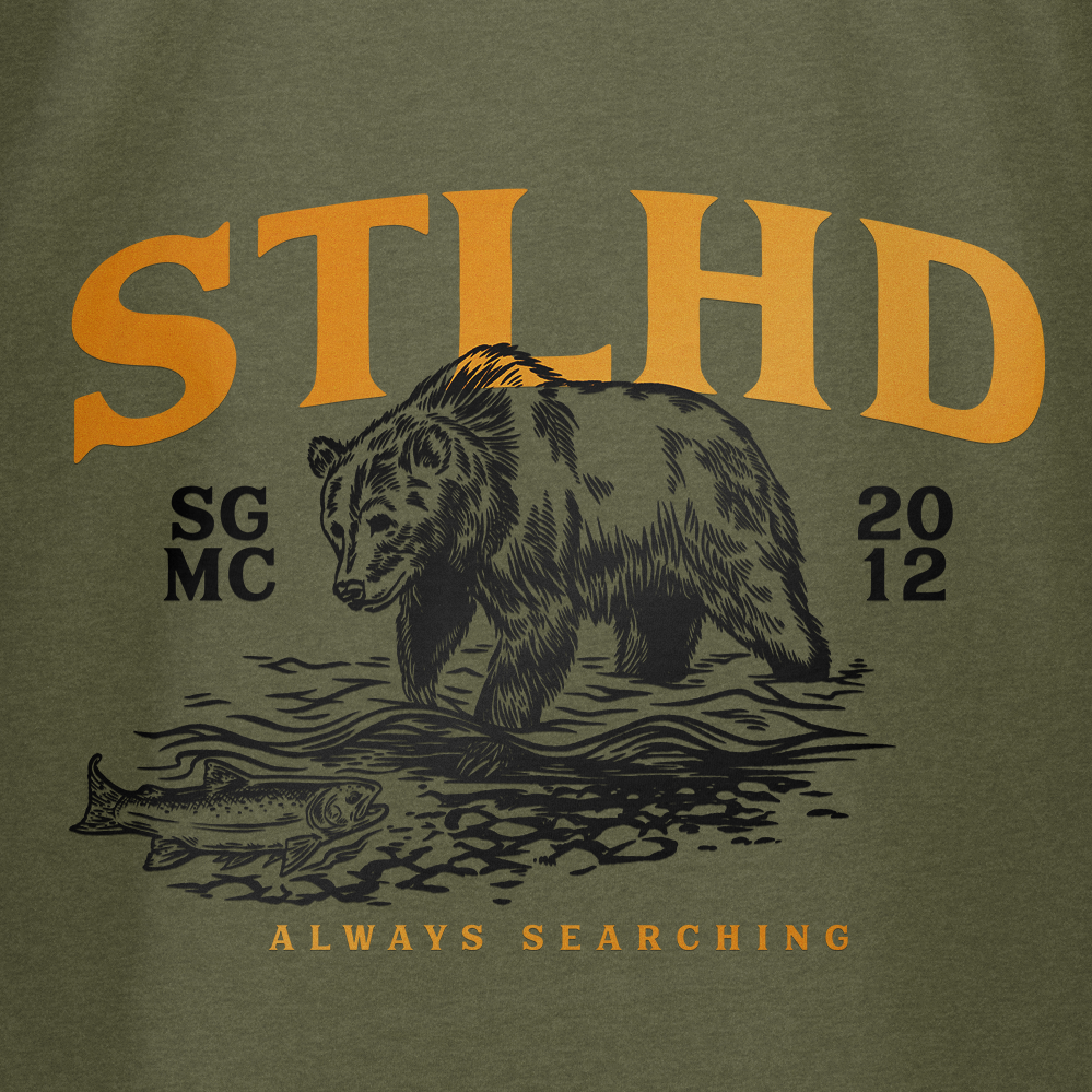 STLHD Ol' Grizz T-shirt, back view