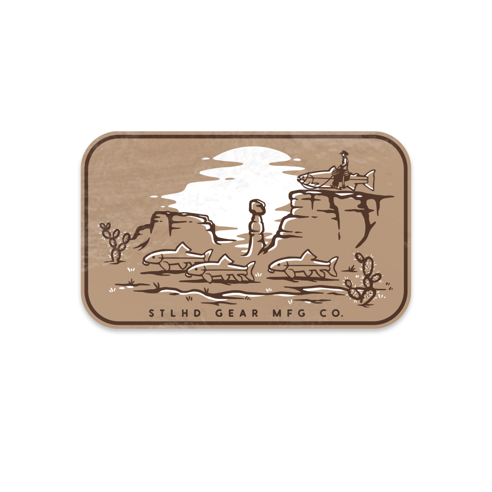 STLHD Trumpet Trout Sticker, front view