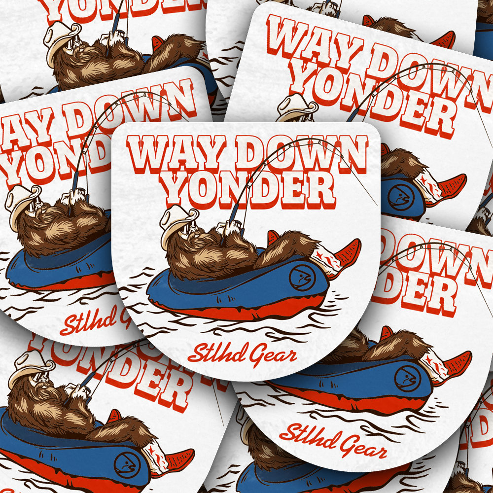 STLHD Way Down Yonder Sticker, back view