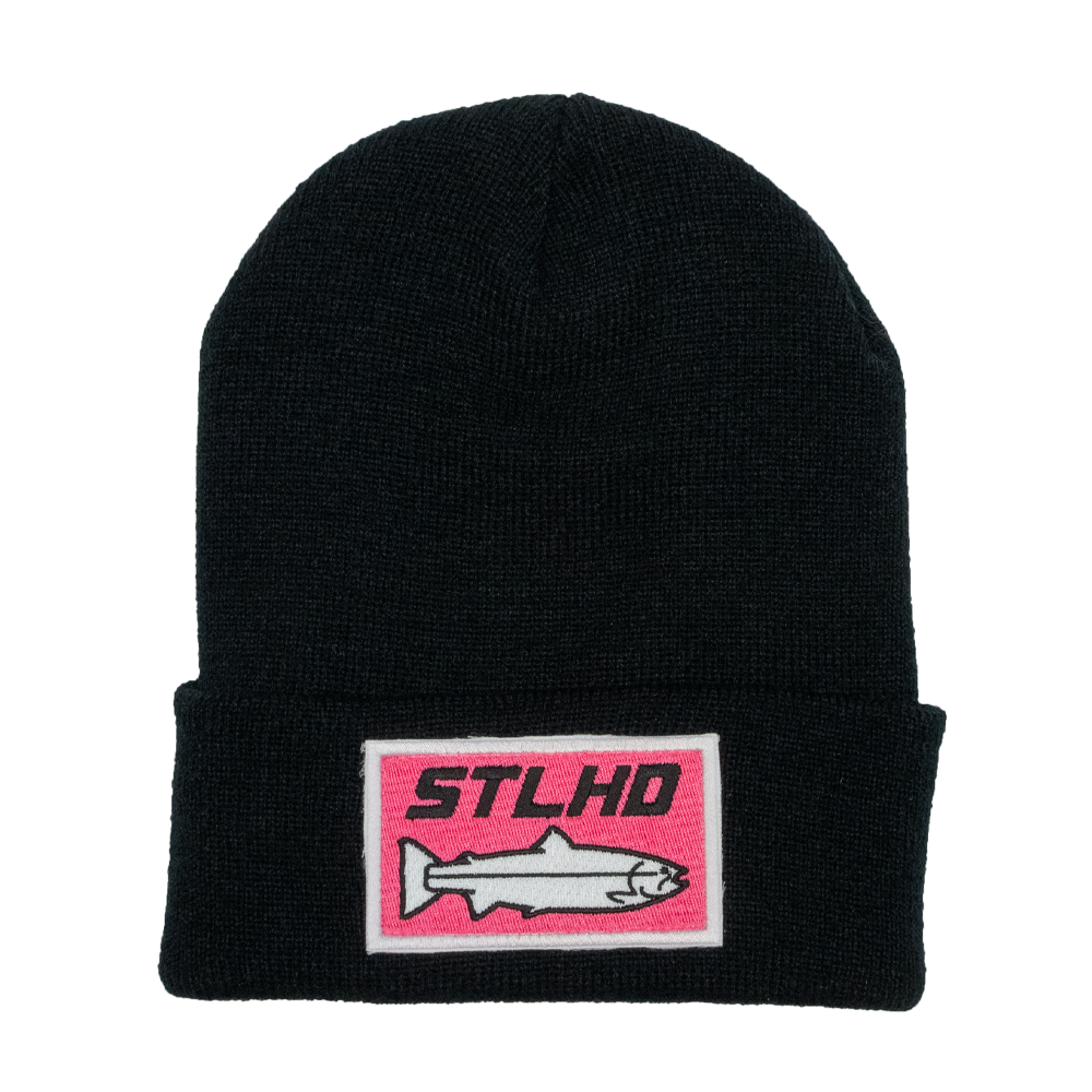 STLHD Knit Beanie Patch Hat - 2 Patch Options, Orange