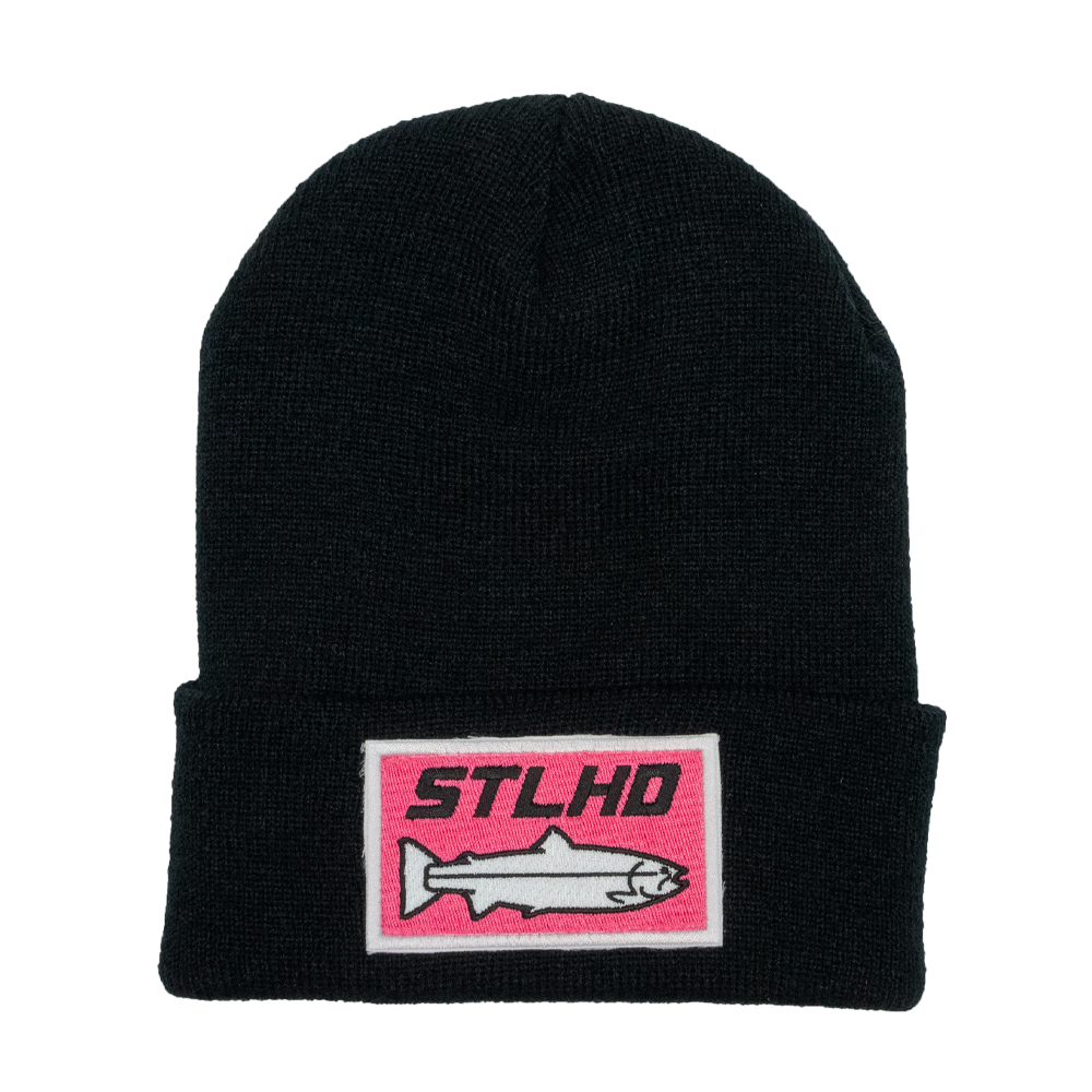 STLHD Knit Beanie Patch Hat - 2 Patch Options, back view
