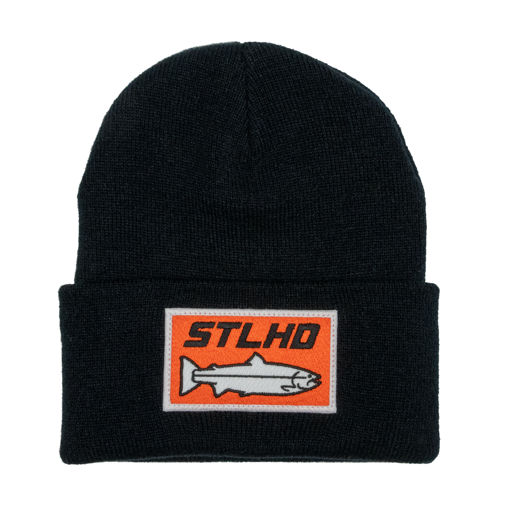 STLHD Knit Beanie Patch Hat - 2 Patch Options, front view