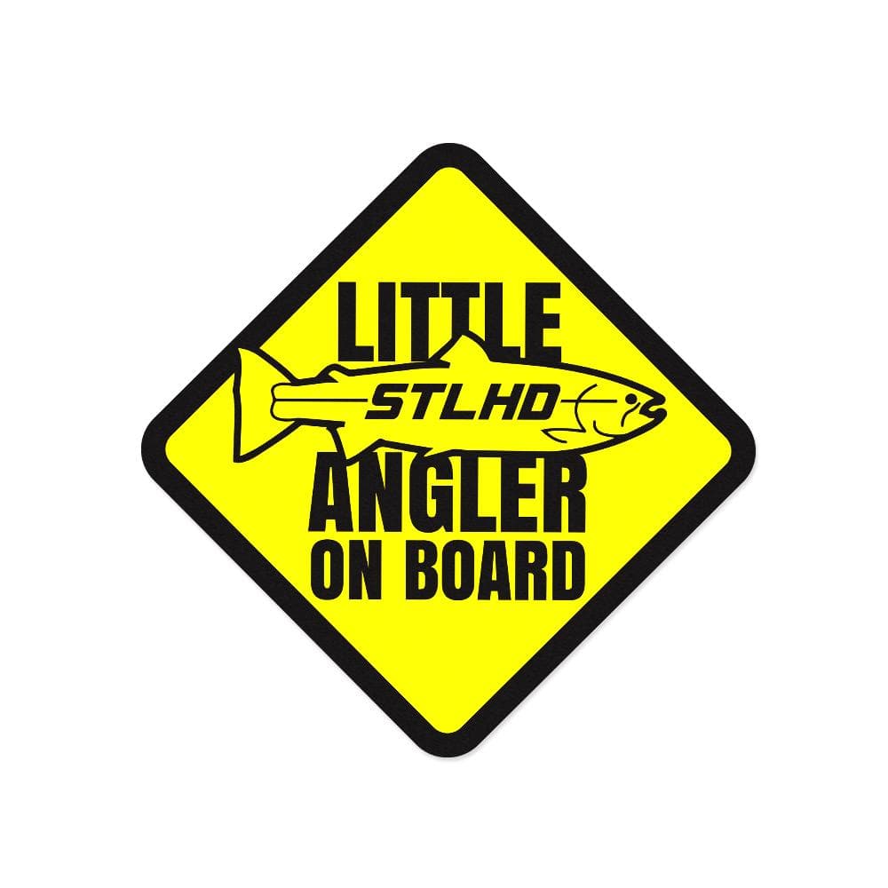 STLHD Little Angler sticker, 4 inch by 4 inch, full design view