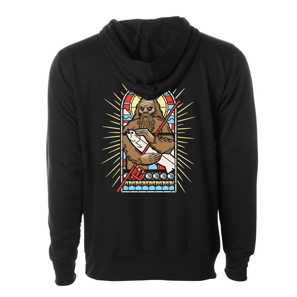 STLHD Men's Saint Sasquatch Black Standard Hoodie, front view