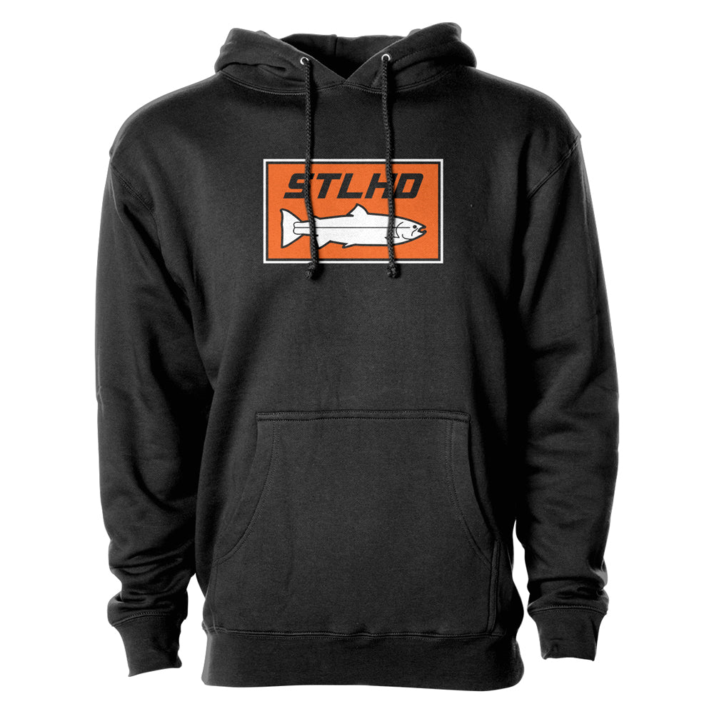 STLHD Men's Standard Logo Black Premium Hoodie, front view