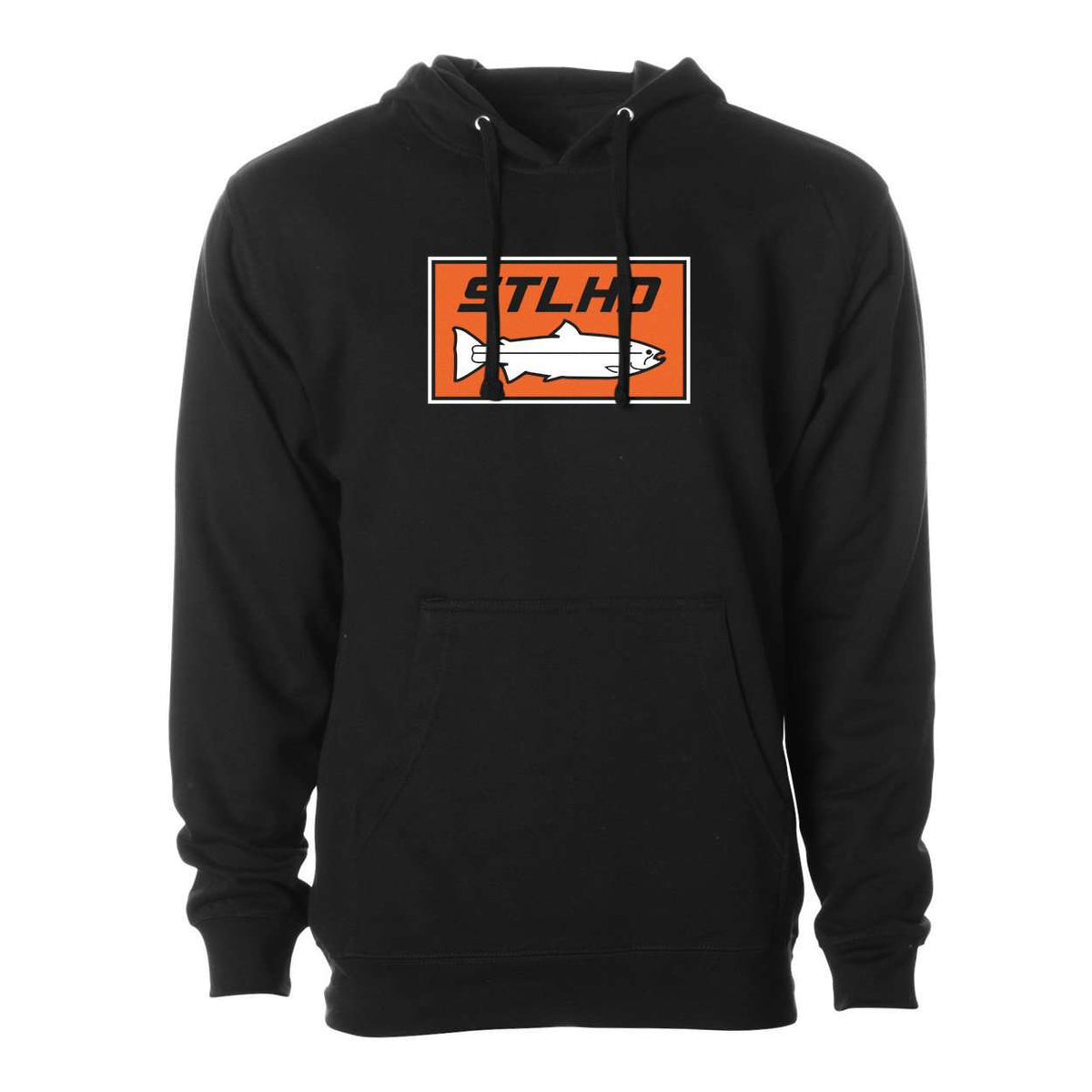STLHD Men's Standard Logo Black Standard Hoodie, front view
