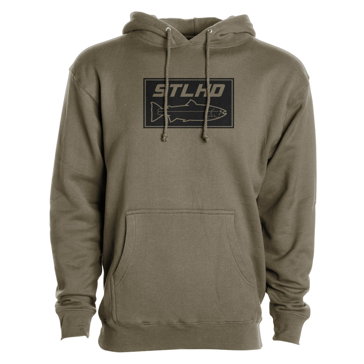 STLHD Men's Tidewater Army Green Premium Hoodie, front view