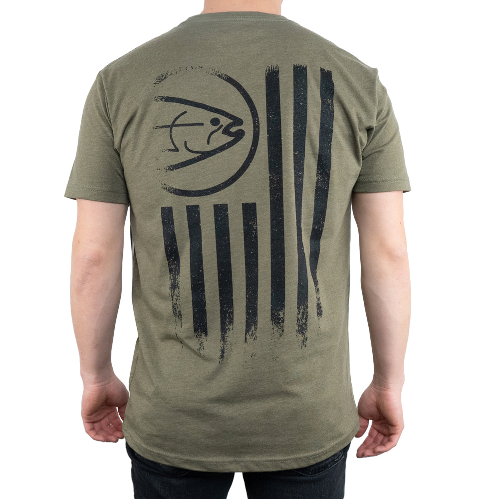 STLHD Men's United T-Shirt Military Green, back view