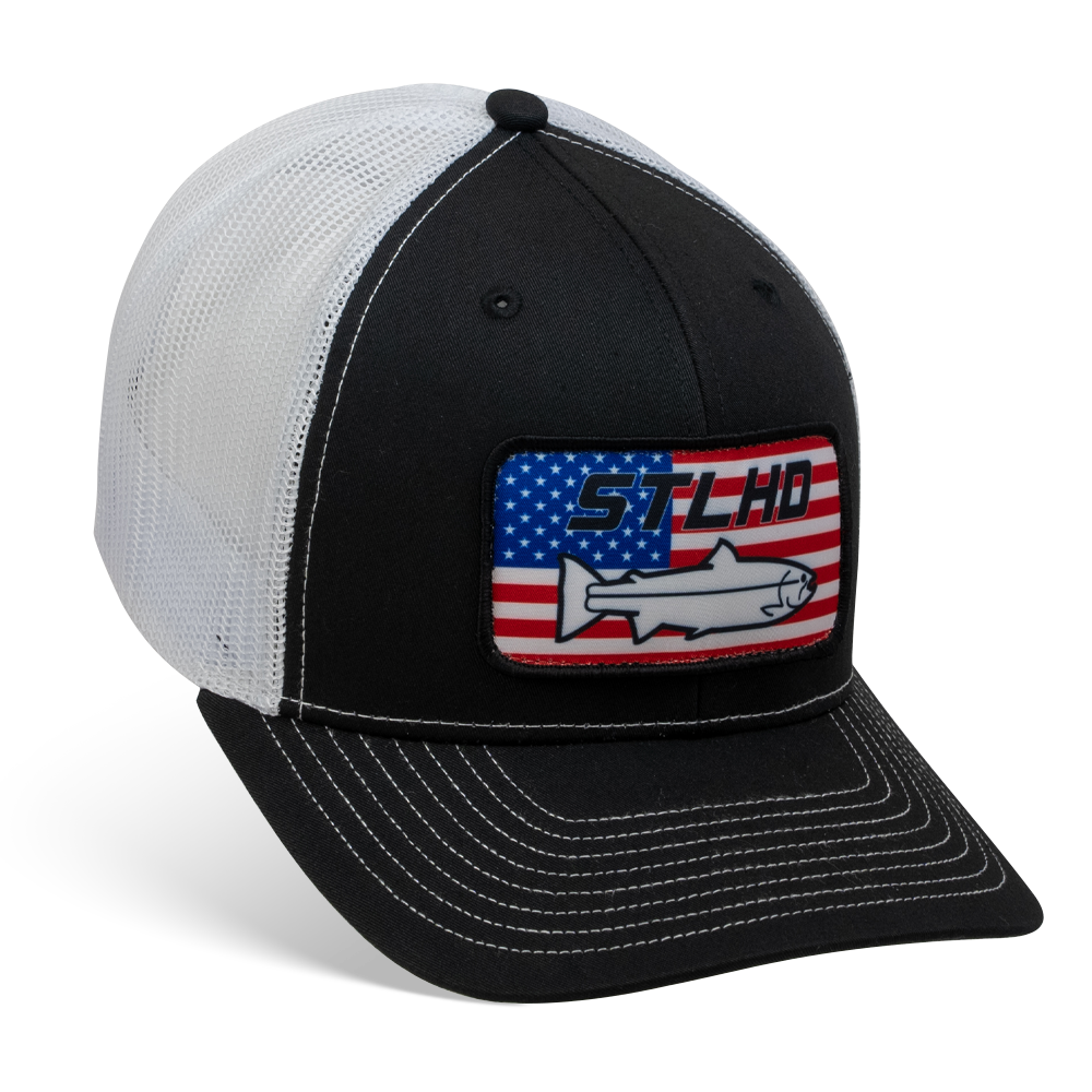 STLHD Nation Black/White Trucker Snapback Hat, front view