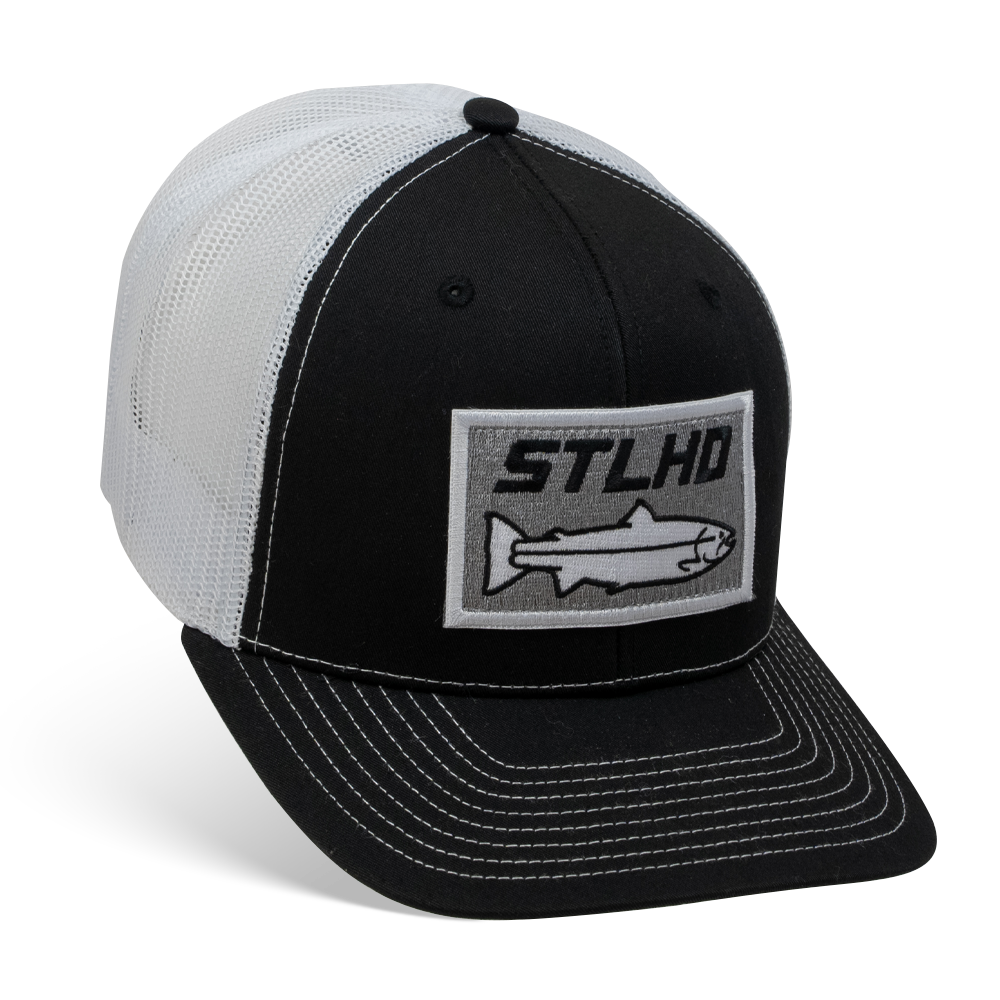 STLHD Winter Ice Black/White Trucker Snapback Hat, front view